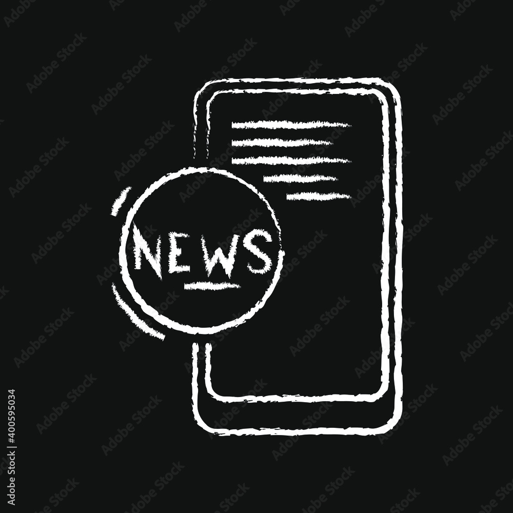 chalk icon, mobile application icon, actual news chalk icon, mobile application icon, actual news