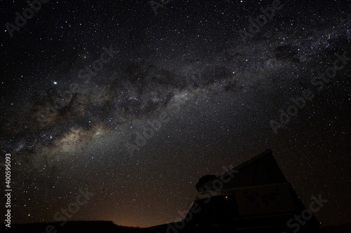 night sky showing the amazing milky way of the southern hemisphere. deep look into the galaxy with stars across the sky