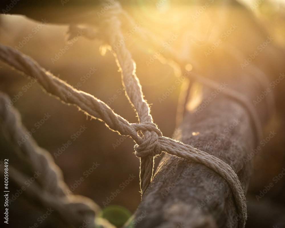 Rope on wood