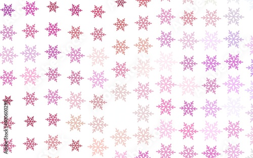 Light Red, Yellow vector texture with colored snowflakes, stars.