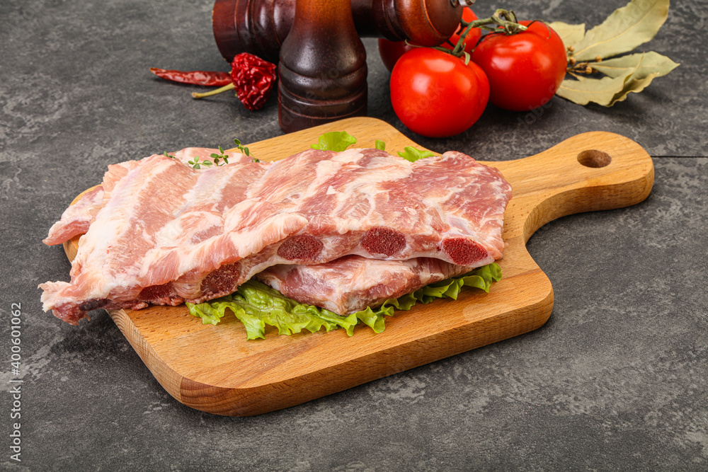 Raw pork ribs for cooking Raw pork ribs for cooking