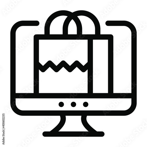
Glyph design of eshopping, editable icon
