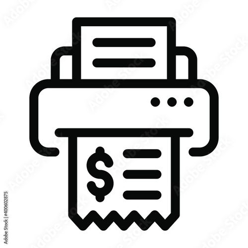  Printer and billing slip, glyph trendy icon of receipt printer 