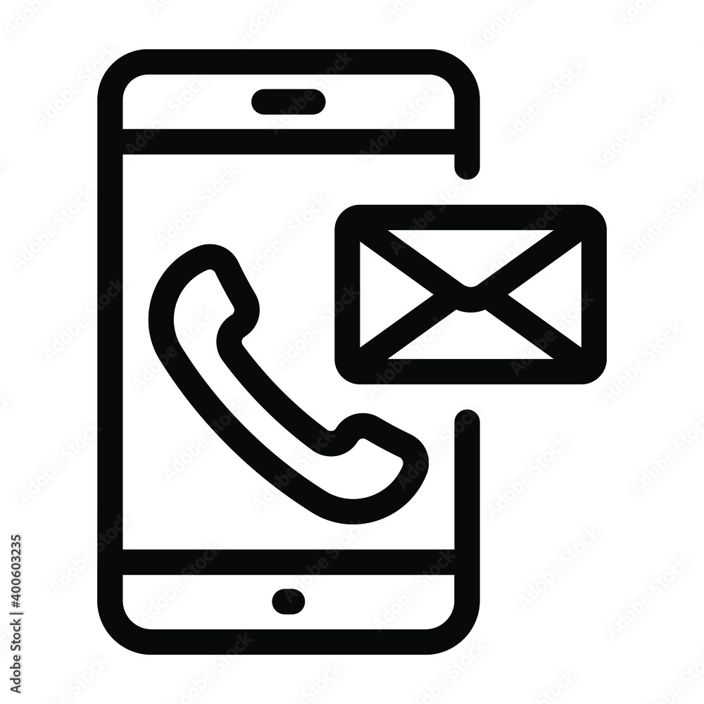Phone and letter, glyph icon of voice message
Phone and letter, glyph icon of voice message