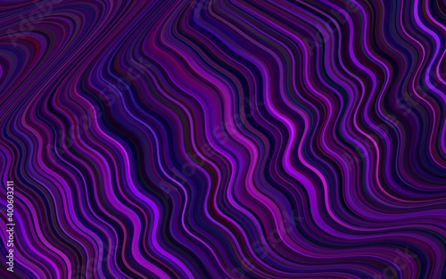 Dark Purple vector template with bent lines. Glitter abstract illustration with wry lines. Pattern for your business design.