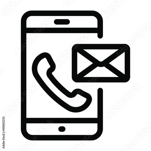 
Phone and letter, glyph icon of voice message 
