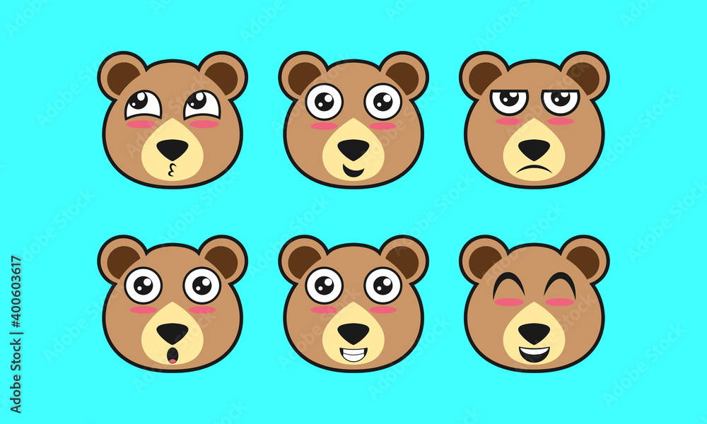 vector illustration of a cute animal face expression logo, pet, bear icon vector illustration of a cute animal face expression logo, pet, bear icon