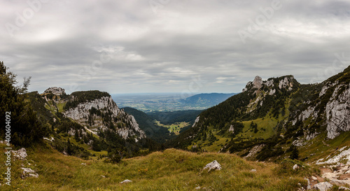 Mountain panorama from Brauneck mountain in Bavaria, Germany
