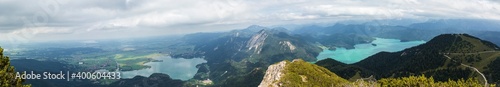 Mountain panorama from mountain Herzogstand in Bavaria, Germany