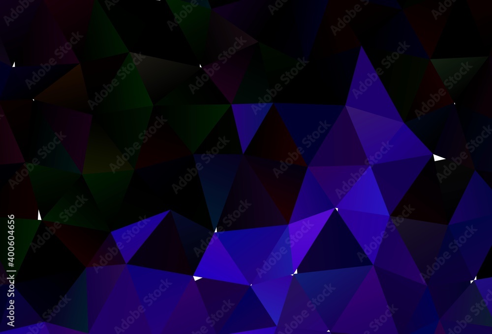 Fototapeta premium Dark Purple vector blurry triangle template.