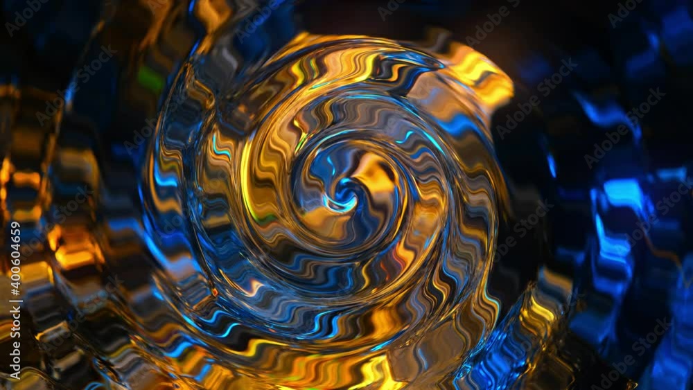 Rotation of bright glowing circles. Blue and yellow colors. Futuristic footage. Fluorescent neon abstraction Rotation of bright glowing circles. Blue and yellow colors. Futuristic footage. Fluorescent neon abstraction