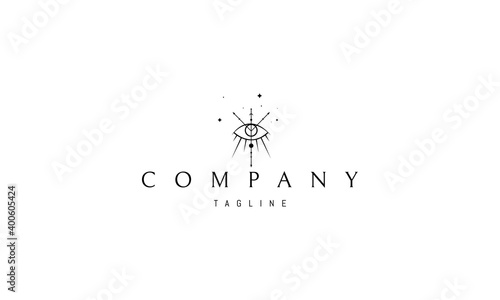 Vector logo on which an abstract image of an alchemical symbol in the form of an all seeing eye.
