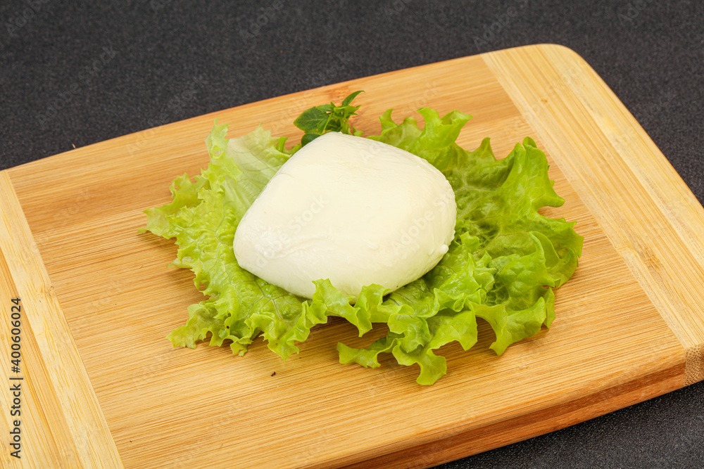 Italian Mozzarella cheese over board Italian Mozzarella cheese over board