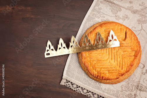 Fototapeta King cake or galette des rois in French