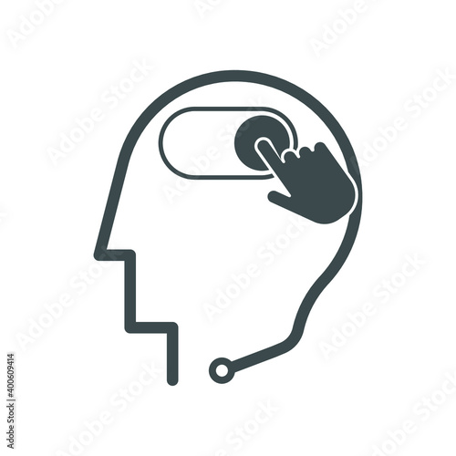 Mind trigger icon line symbol. Isolated vector illustration of icon sign concept for your web site mobile app logo UI design.

