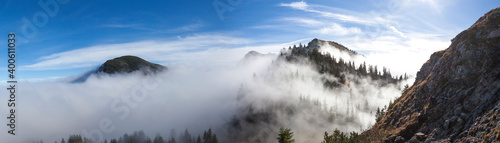 Mountain panorama of Taubenstein mountain in Bavaria, Germany photo