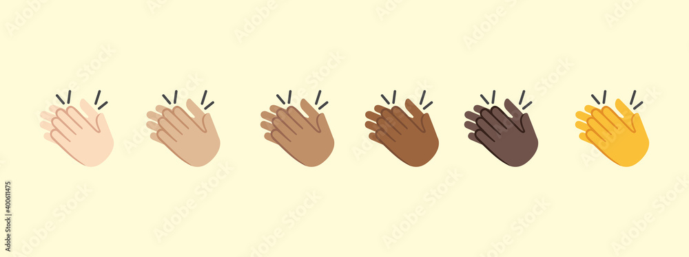 Naklejka premium Clapping hands emoji gesture vector isolated icon illustration. Clapping hands gesture icon