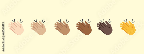 Clapping hands emoji gesture vector isolated icon illustration. Clapping hands gesture icon