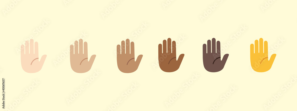 Fototapeta premium Hand palm emoji gesture vector isolated icon illustration. Hand palm gesture icon