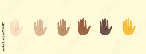 Hand palm emoji gesture vector isolated icon illustration. Hand palm gesture icon