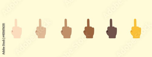 Middle finger emoji gesture vector isolated icon illustration. Middle finger gesture icon