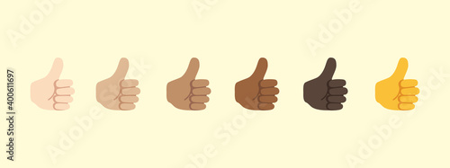 Thumb up emoji gesture vector isolated icon illustration. Like button gesture icon