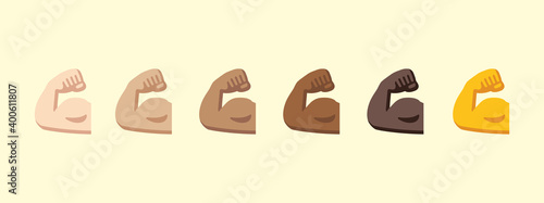 Biceps emoji gesture vector isolated icon illustration. Biceps gesture icon