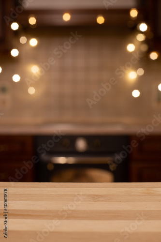 christmas kitchen wood background