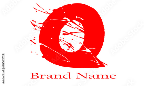 Q vector logo for any brand with red color 