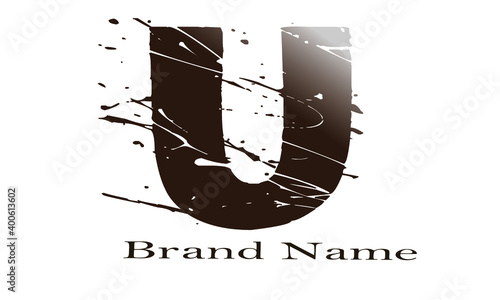 U vector Logo for brand with black and white 