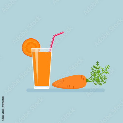 Carrot juice and carrot vegetable vector illustration