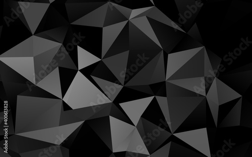 Dark Silver  Gray vector polygon abstract background.