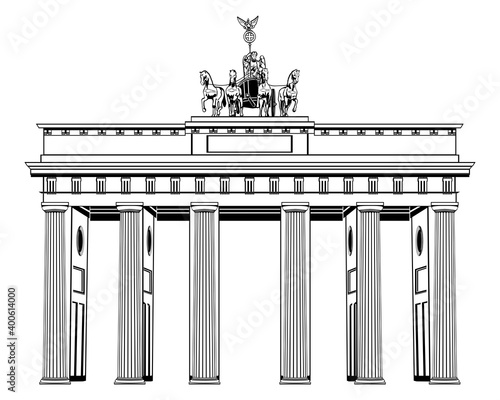 Brandenburg Gate isolated on white