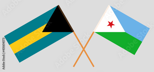 Crossed flags of the Bahamas and Djibouti photo