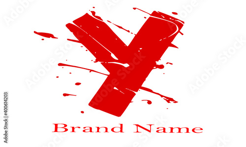 Y vector logo for any brand with red color