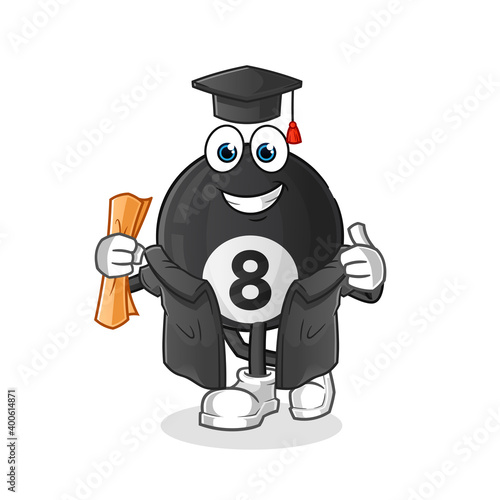 billiard graduation vector. cartoon character