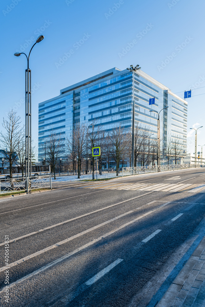 Modern business center. Fully glass buildings. Modern business center. Fully glass buildings.