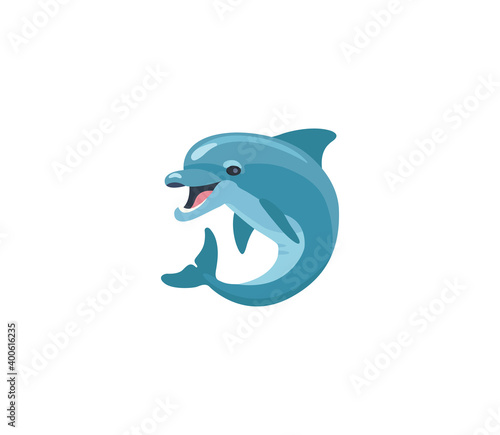 Fotografija Dolphin vector isolated icon illustration. Dolphin icon