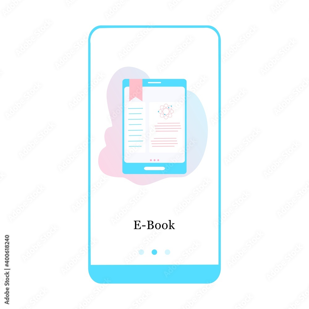 Online library, e-book, online literature, encyclopedia, online bookstore mobile app onboarding screen. Menu vector banner template for interface UX, UI GUI screen mobile development illustration. Online library, e-book, online literature, encyclopedia, online bookstore mobile app onboarding screen. Menu vector banner template for interface UX, UI GUI screen mobile development illustration.