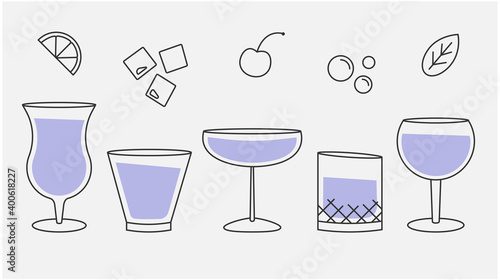 Mid Century Modern Cocktail Glasses Garnish