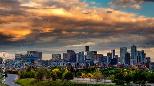 Dramatic Clouds over Denver Colorado skyline