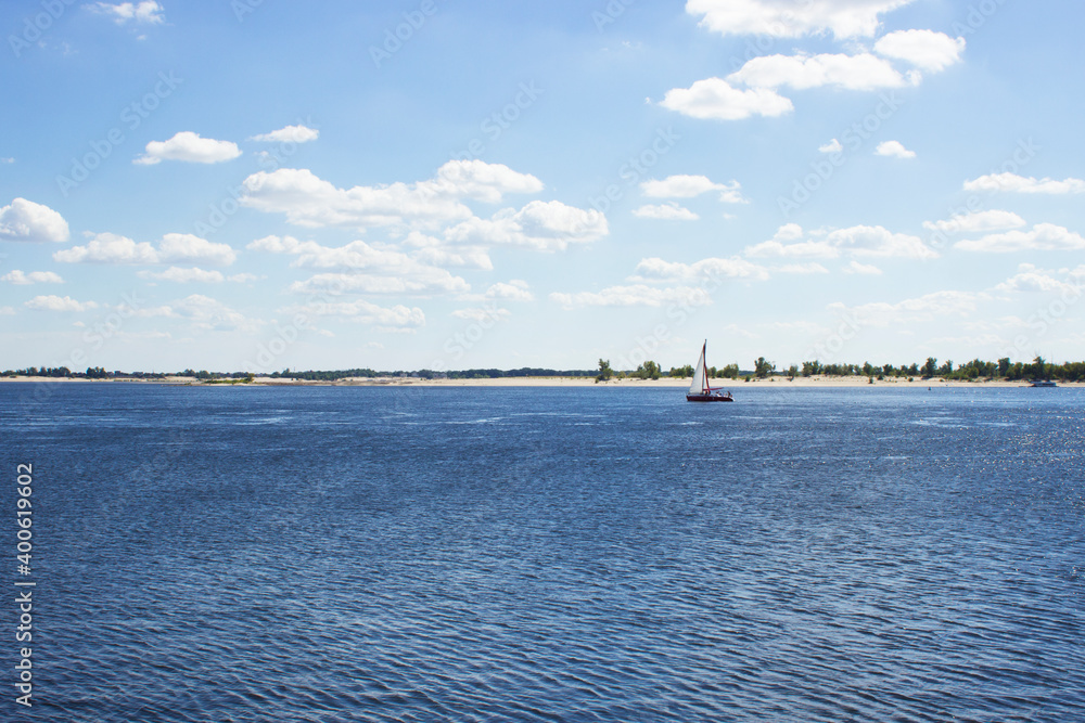 View of the Volga river. Volgograd embankment.