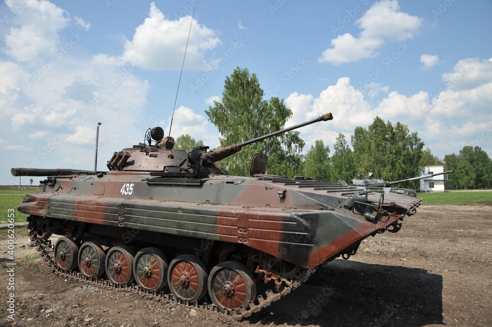 BMP-2 infantry fighting vehicle at a military training ground in Western Siberia BMP-2 infantry fighting vehicle at a military training ground in Western Siberia