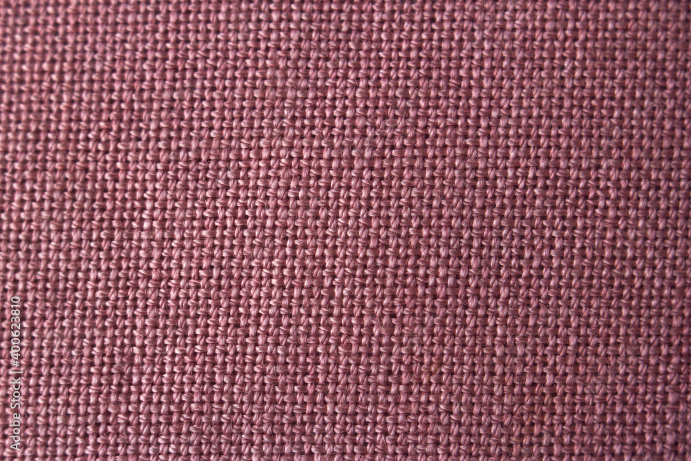 Fototapeta premium pink linen natural fabric - close up, textile clothes and decor, natural weaving background and pattern