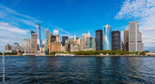 Manhattan panoramic skyline view. New York City, USA.