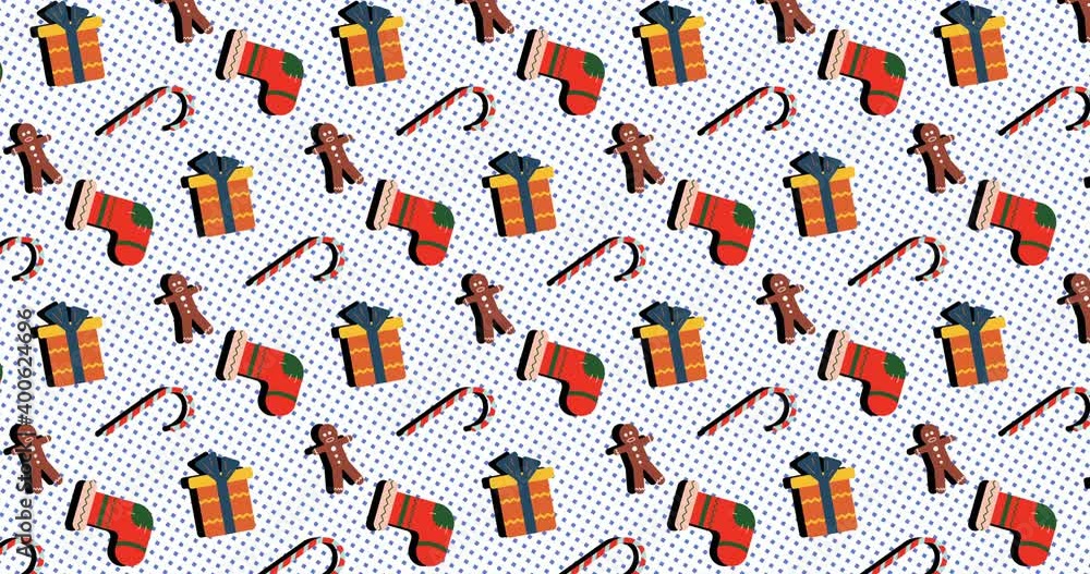 Christmas aesthetic motion wallpaper with Christmas symbols and