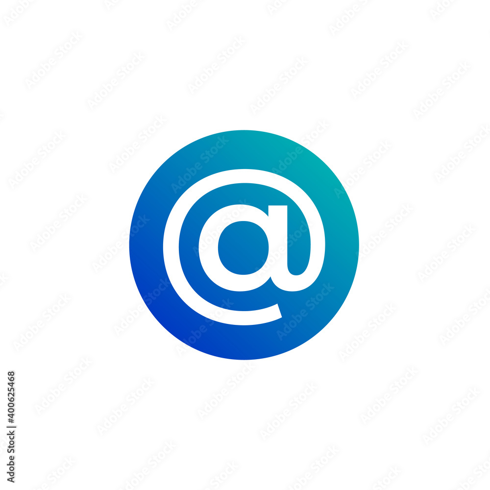 Email symbol, commercial at symbol. Stock vector illustration isolated on white background. Email symbol, commercial at symbol. Stock vector illustration isolated on white background.