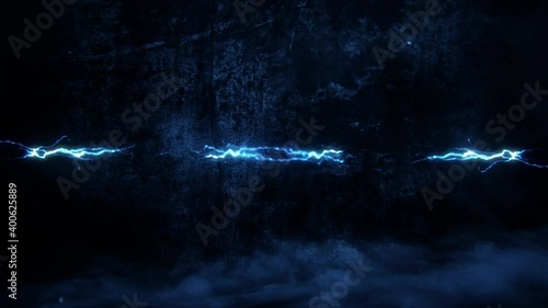 Blue Glowing Lightning Thunderbolt Intro Logo Motion Background photo