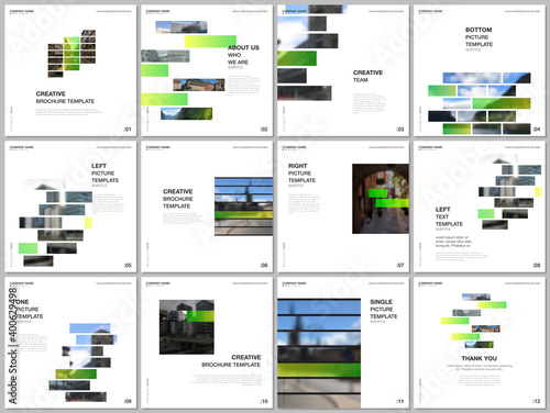 Brochure layout of square format covers design templates for square flyer leaflet, brochure design, presentation, magazine cover. Modern corporate identity style for any purposes. Business template.