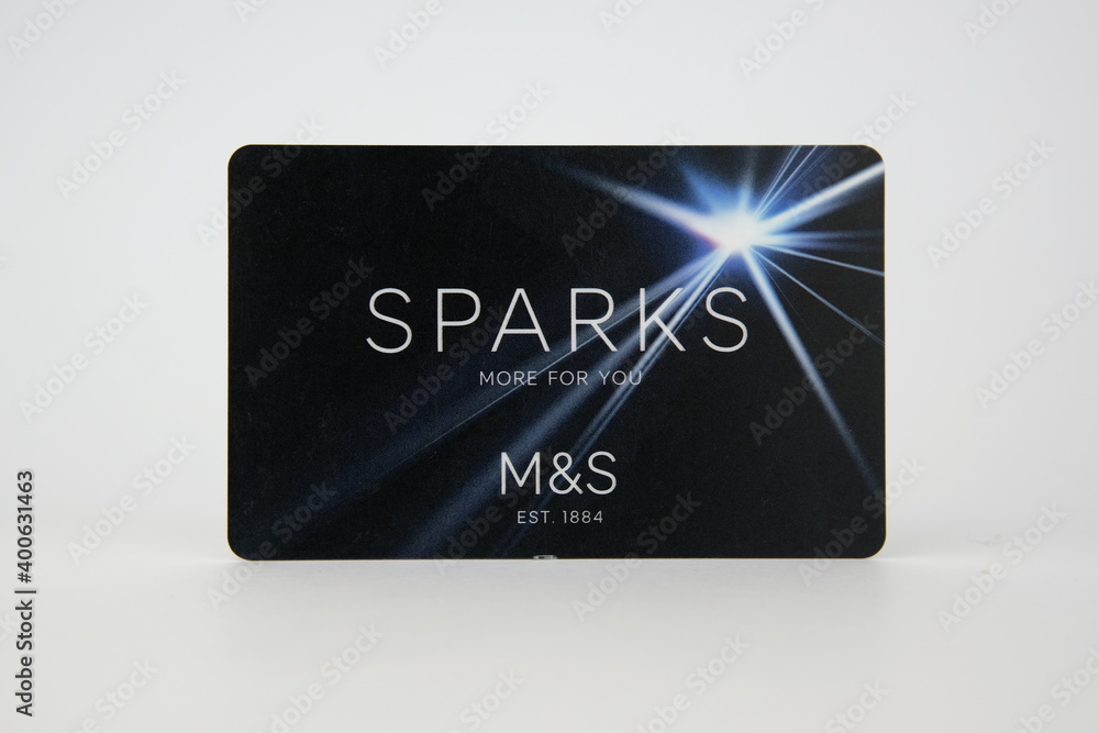 M&S sparks card. It is personalised offers members clubcard. Isolated
